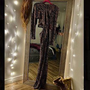 Black/Gold Combo Maxi Dress